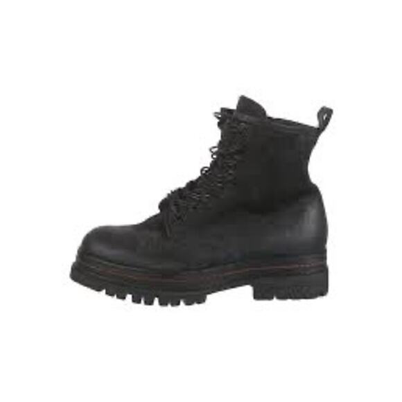 A.S. 98 Suede Combat Boots in Black Free People Size 38 or US 7.5-8 - Picture 1 of 11